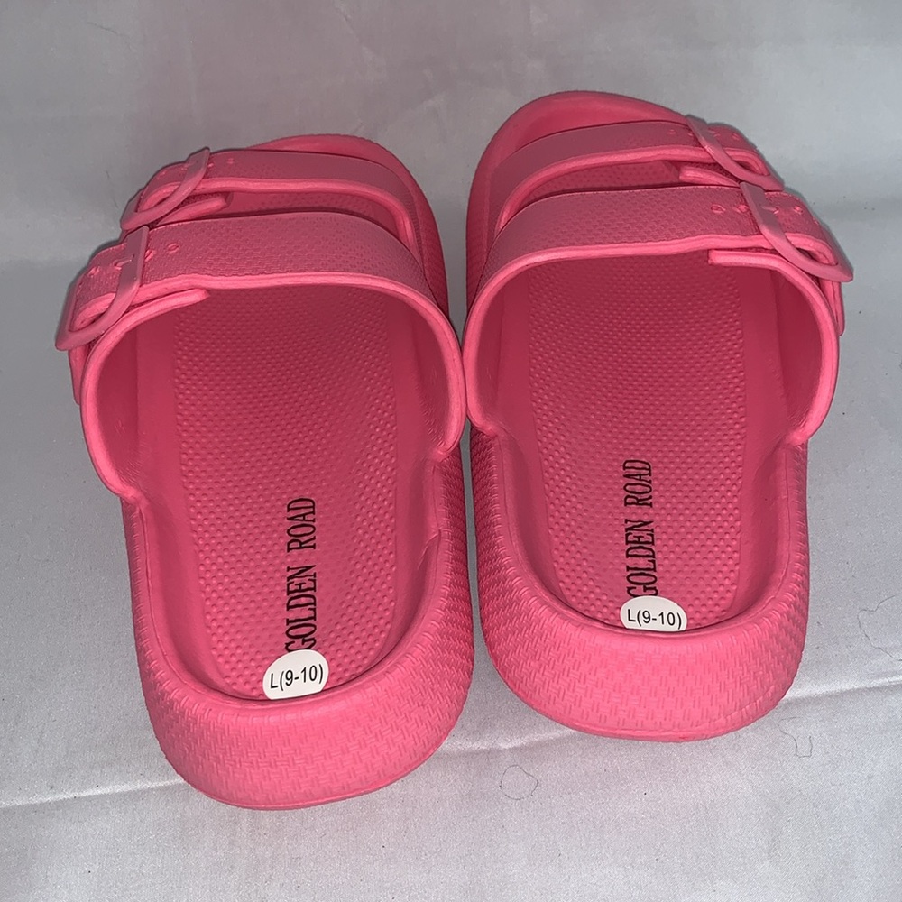 2 BAND ADJUTABLE FUCHSIA SLIPPERS - Picture 4 of 4